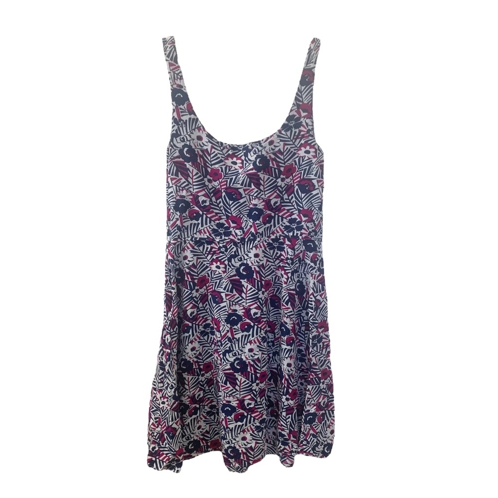 Uniqlo Summer Floral Mini Dress Rayon Sleeveless Skater Women’s Small